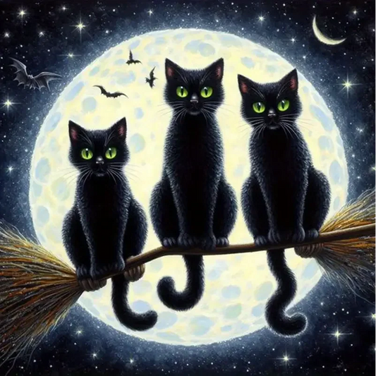 Paint by Numbers Kit Three Black Cats