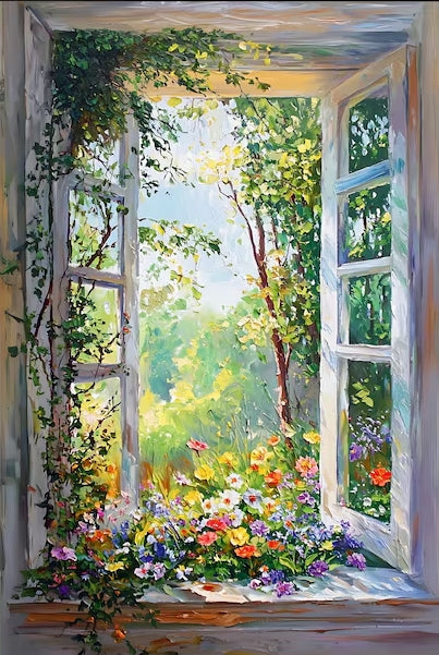 Paint by Numbers Kit Scenery Outside The Window