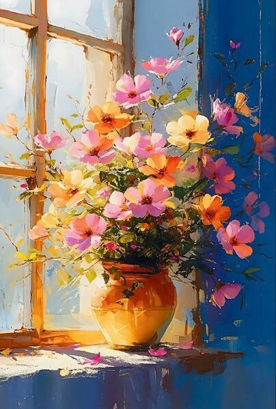 Paint by Numbers Kit Flowers By The Window