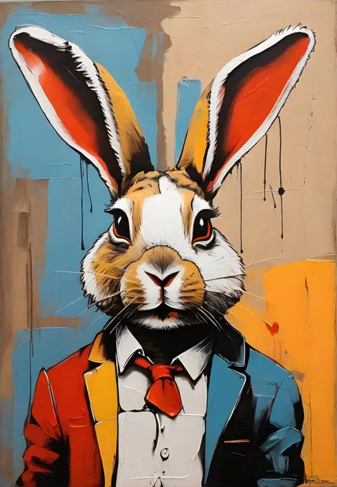 Paint by Numbers Kit Rabbit In A Suit