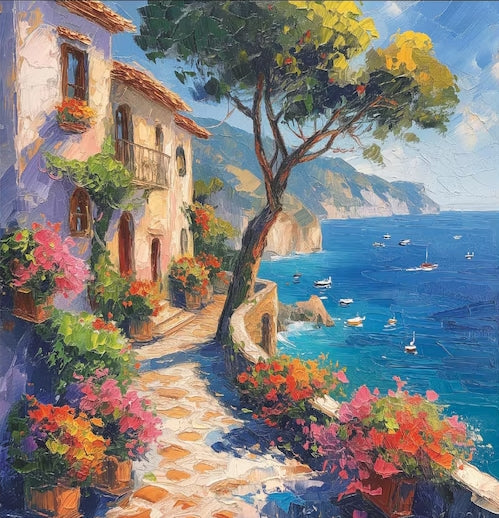 Paint by Numbers Kit Seaside House