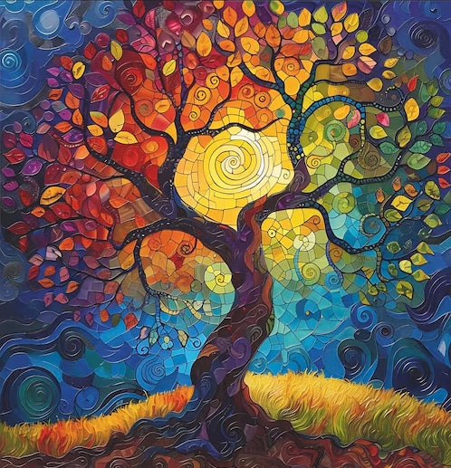 Paint by Numbers Kit Abstract Colorful Tree Of Life