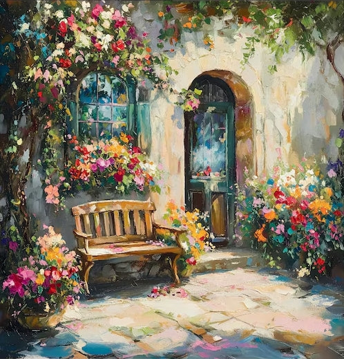 Paint by Numbers Kit Cozy Courtyard