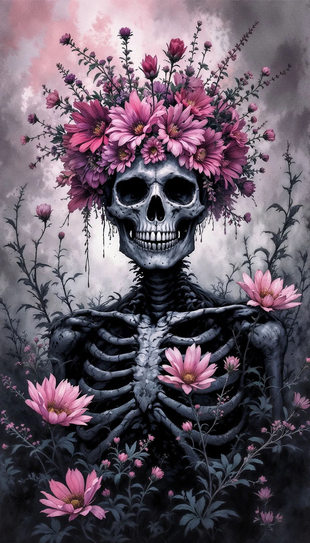 Paint by Numbers Kit Flower Skull