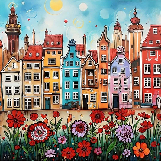 Paint by Numbers Kit Colorful Town