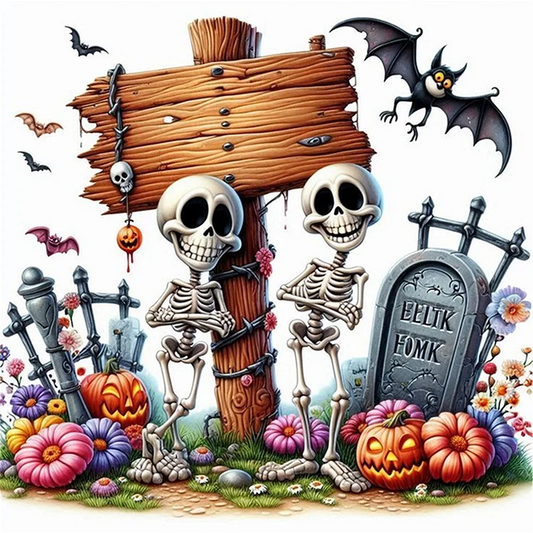 Paint by Numbers Kit Halloween Skeleton