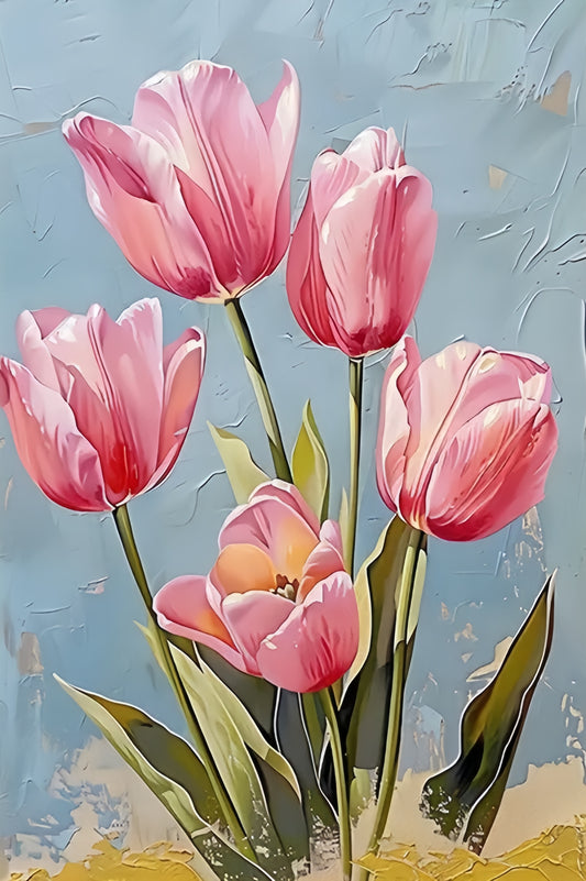 Paint by Numbers Kit Pink Tulips