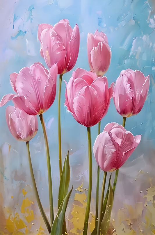 Paint by Numbers Kit Pink Tulips