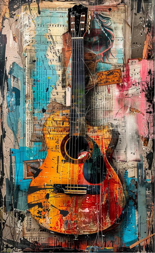 Paint by Numbers Kit Abstract Guitar