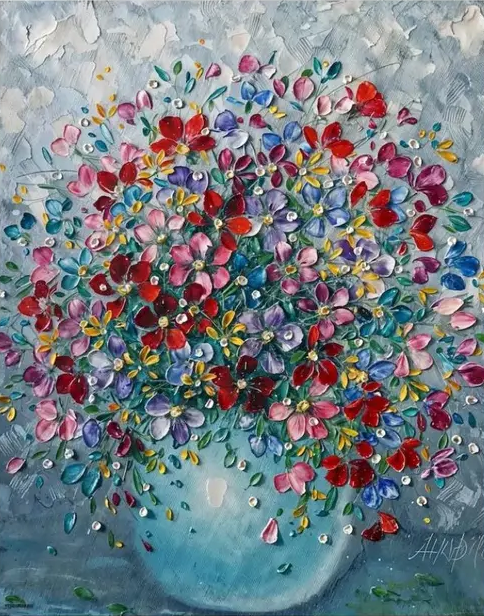 Paint by Numbers Kits Abstract Colored Flowers