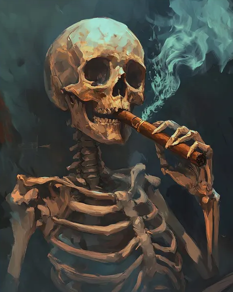 Paint by Numbers Kits Skeleton Smoking A Cigar