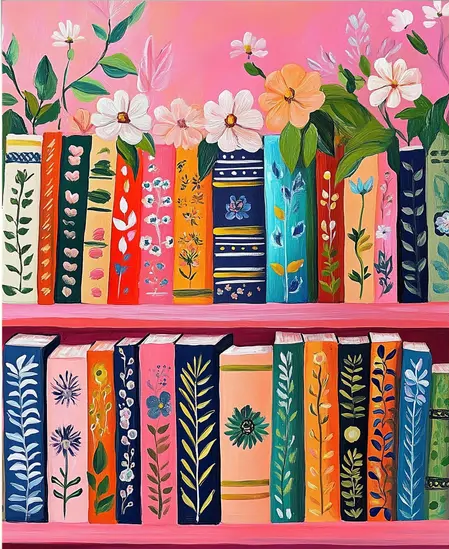 Paint by Numbers Kits Pink Bookshelf