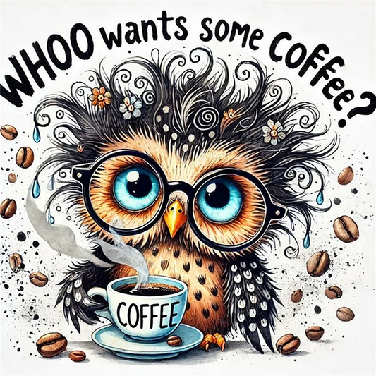 Paint by Numbers Kit Coffee Owl