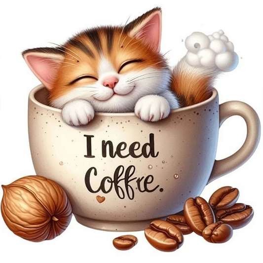 Paint by Numbers Kit Coffee Cat