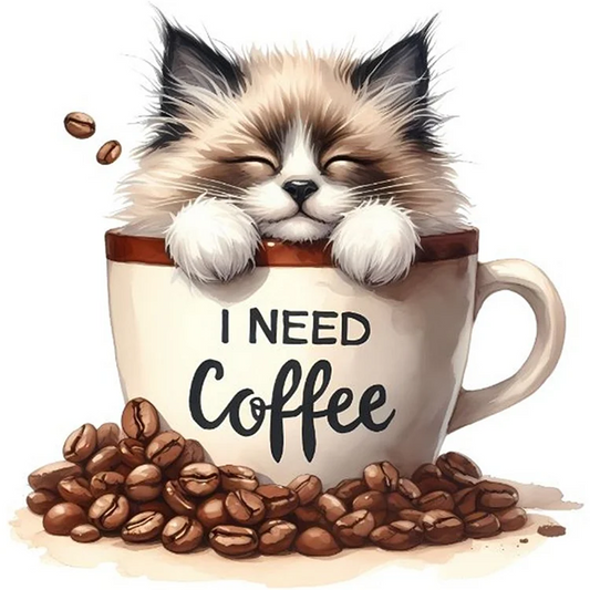 Paint by Numbers Kit Coffee Cat