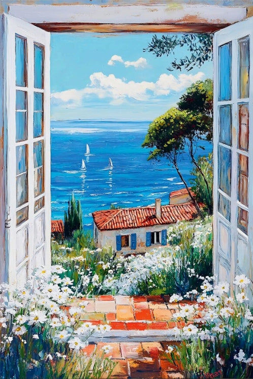 Paint by Numbers Kit Scenery Outside The Window