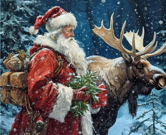 Paint by Numbers Kits Santa Claus And Elk