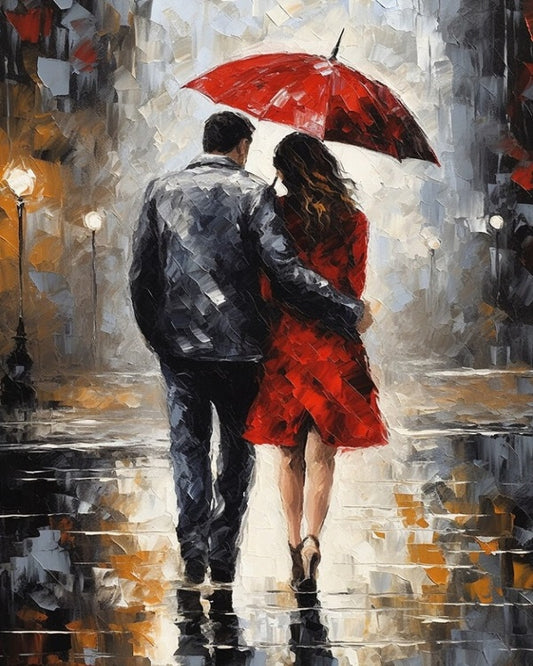 Paint by Numbers Kits Couple Holding An Umbrella
