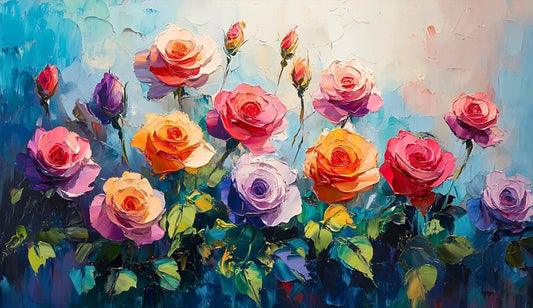 Paint by Numbers Kit Colored Flowers
