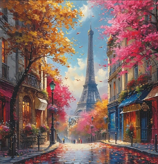 Paint by Numbers Kit Paris Street Scene