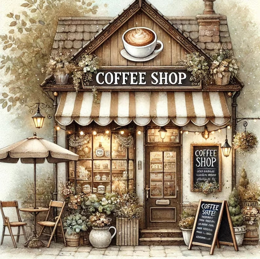 Paint by Numbers Kit Coffee Shop