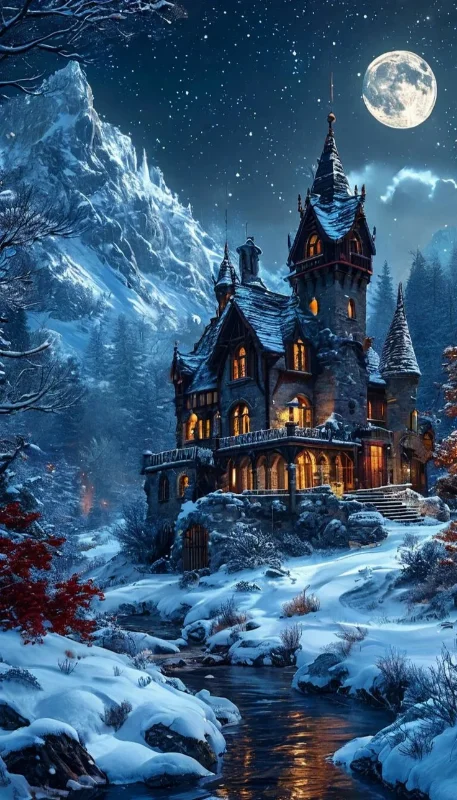Paint by Numbers Kit Castle Night View