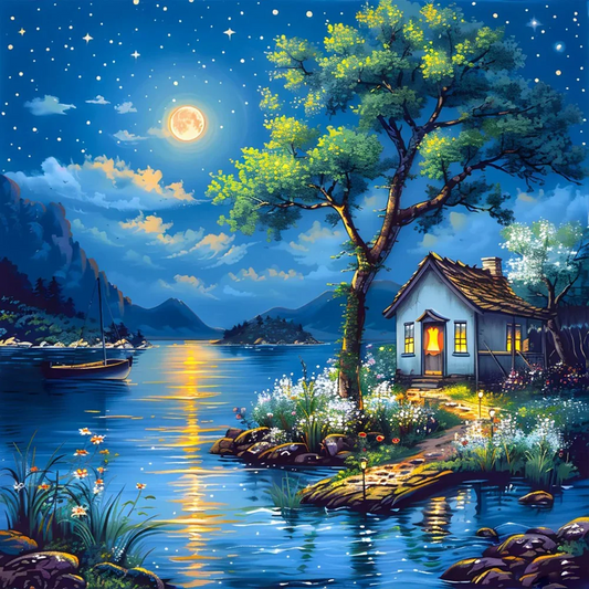 Paint by Numbers Kit Lakeside House