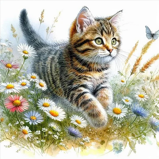 Paint by Numbers Kit Running Cat