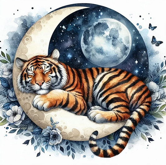 Paint by Numbers Kit Tiger on the Moon