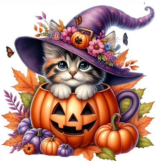 Paint by Numbers Kit Halloween Cat
