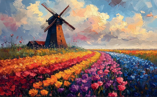 Paint by Numbers Kit Garden And Windmill