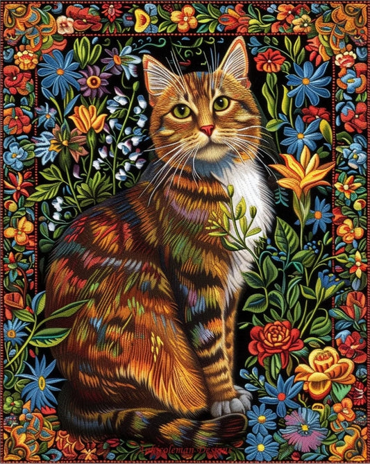 Paint by Numbers Kits Flower Cat