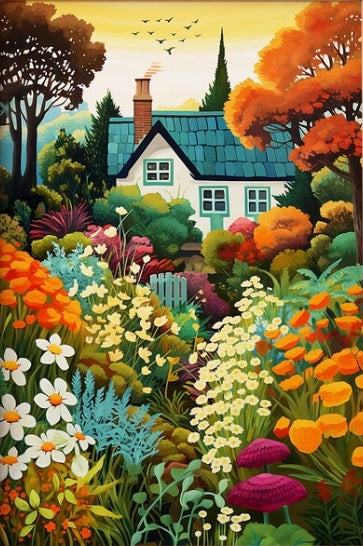 Paint by Numbers Kit Garden House