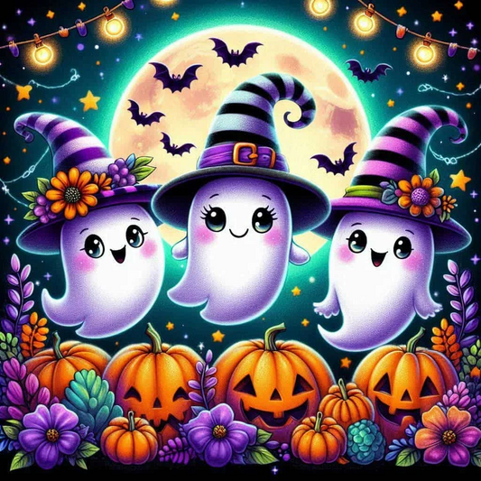 Paint by Numbers Kit Halloween Ghosts