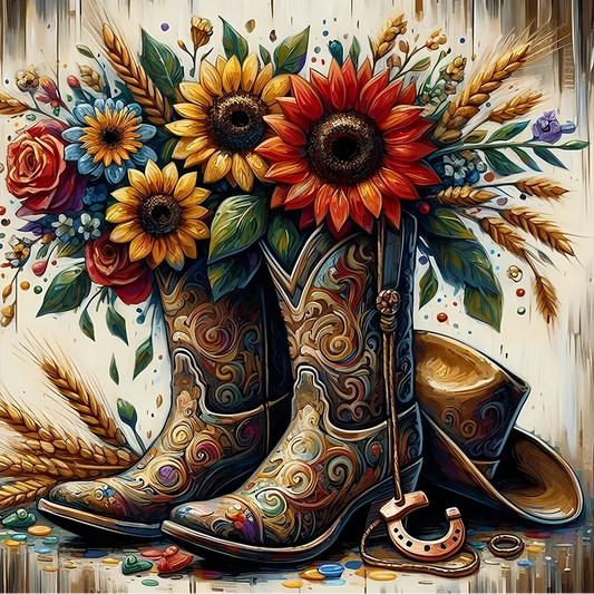 Paint by Numbers Kit Flower Shoes