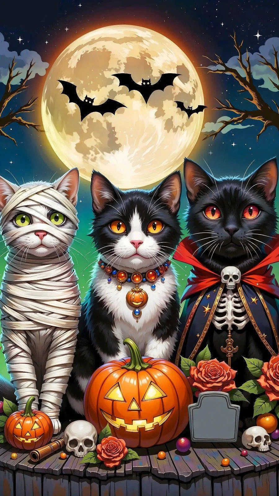 Paint by Numbers Kit Halloween Cats