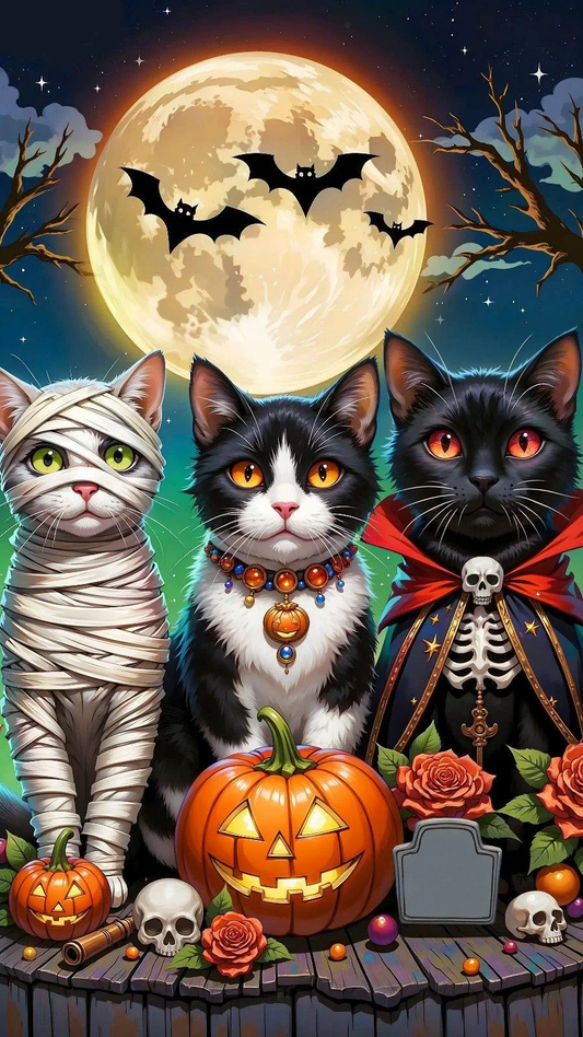 Paint by Numbers Kit Halloween Cats