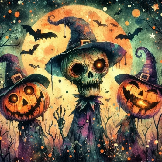 Paint by Numbers Kit Halloween Scary Skeleton