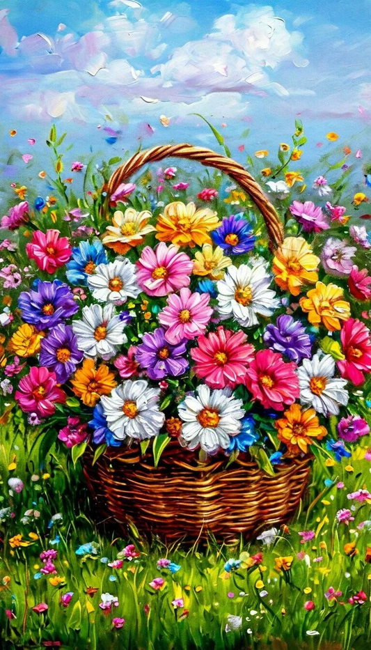 Paint by Numbers Kit Colored Flowers