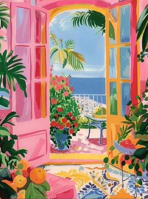 Paint by Numbers Kits Courtyard Scenery