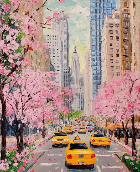 Paint by Numbers Kits Spring Street Scene