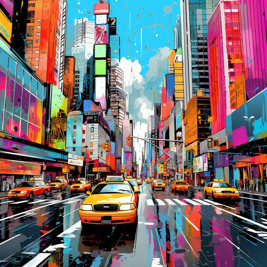 Paint by Numbers Kit Abstract Colorful Cityscape
