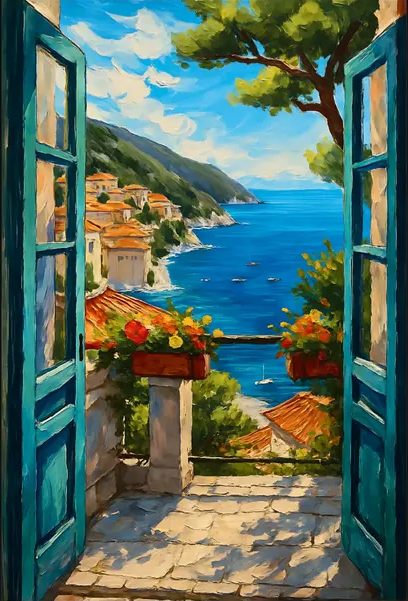 Paint by Numbers Kit Seaside Scenery