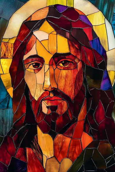 Paint by Numbers Kit Stained Glass Style Jesus