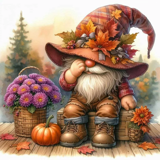 Paint by Numbers Kit Autumn Gnome