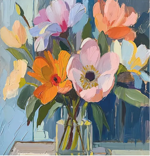 Paint by Numbers Kit Colored Flowers