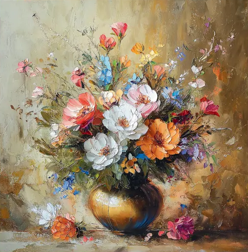 Paint by Numbers Kit Colored Flowers