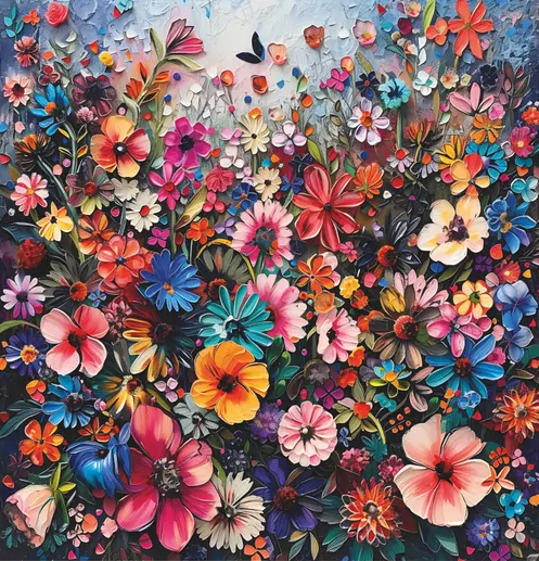 Paint by Numbers Kit Colored Flowers