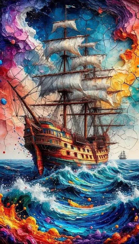 Paint by Numbers Kit Abstract Colorful Sailboat