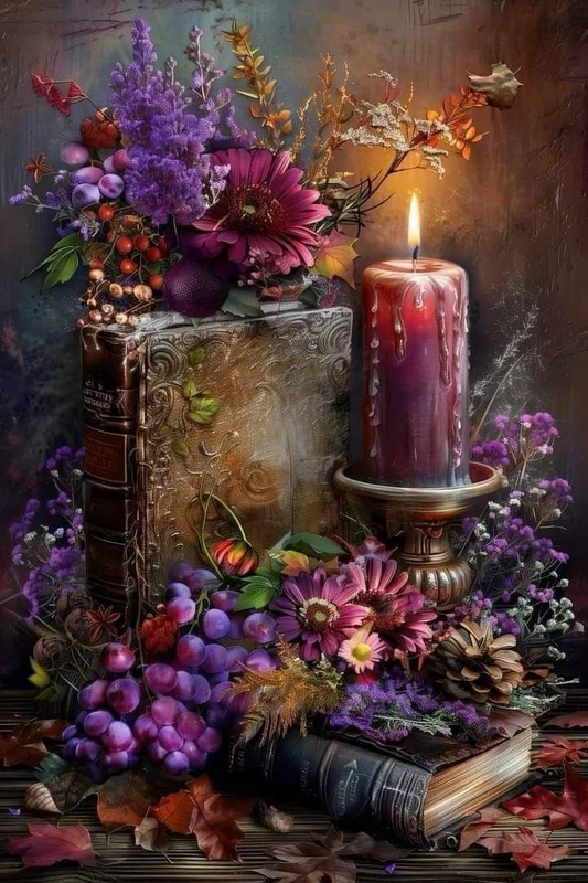 Paint by Numbers Kit Candles And Magic Books